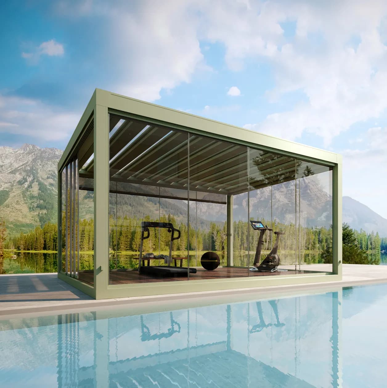 Bioclimatic pergola on a residential terrace