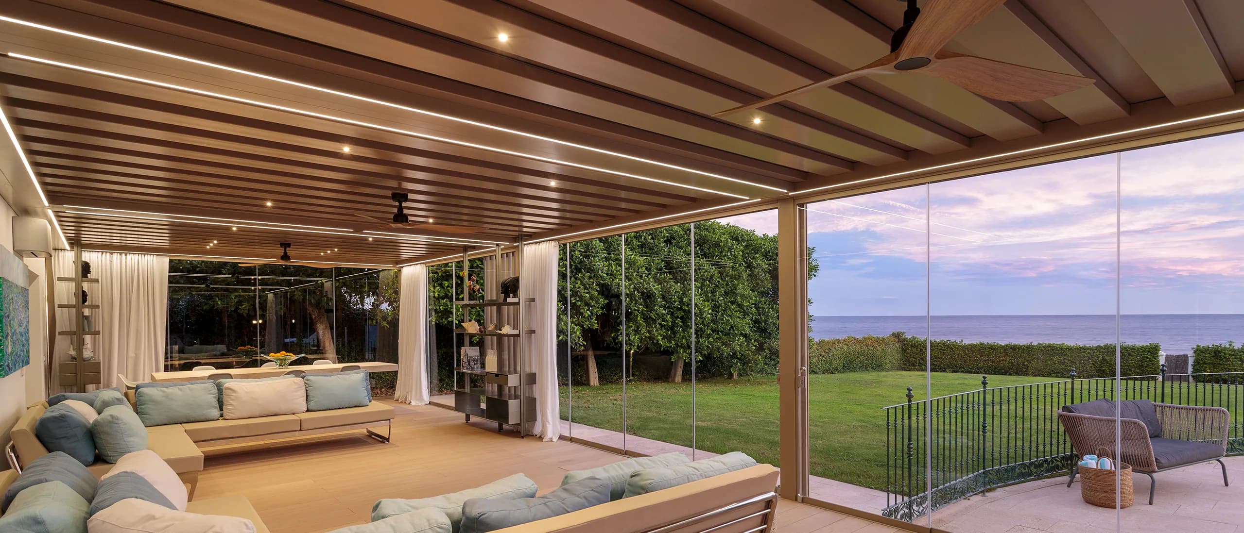 A seaside villa terrace above the Mediterranean