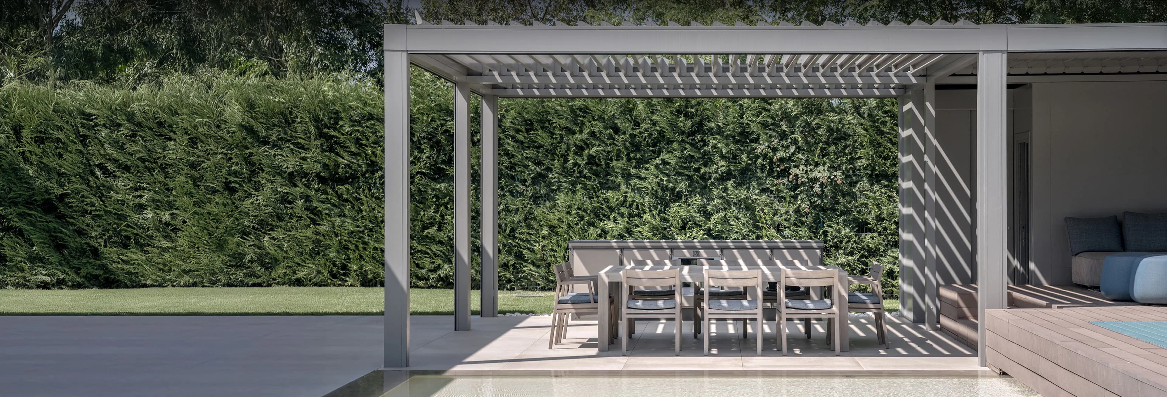 AP-120 Prefab Louvered Pergola Kit detail